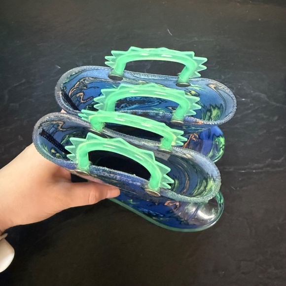 Western Chief Sz 6 Toddler Boys' Diego Dinosaur T-Rex light Up Rain Boots bin - Picture 10 of 11